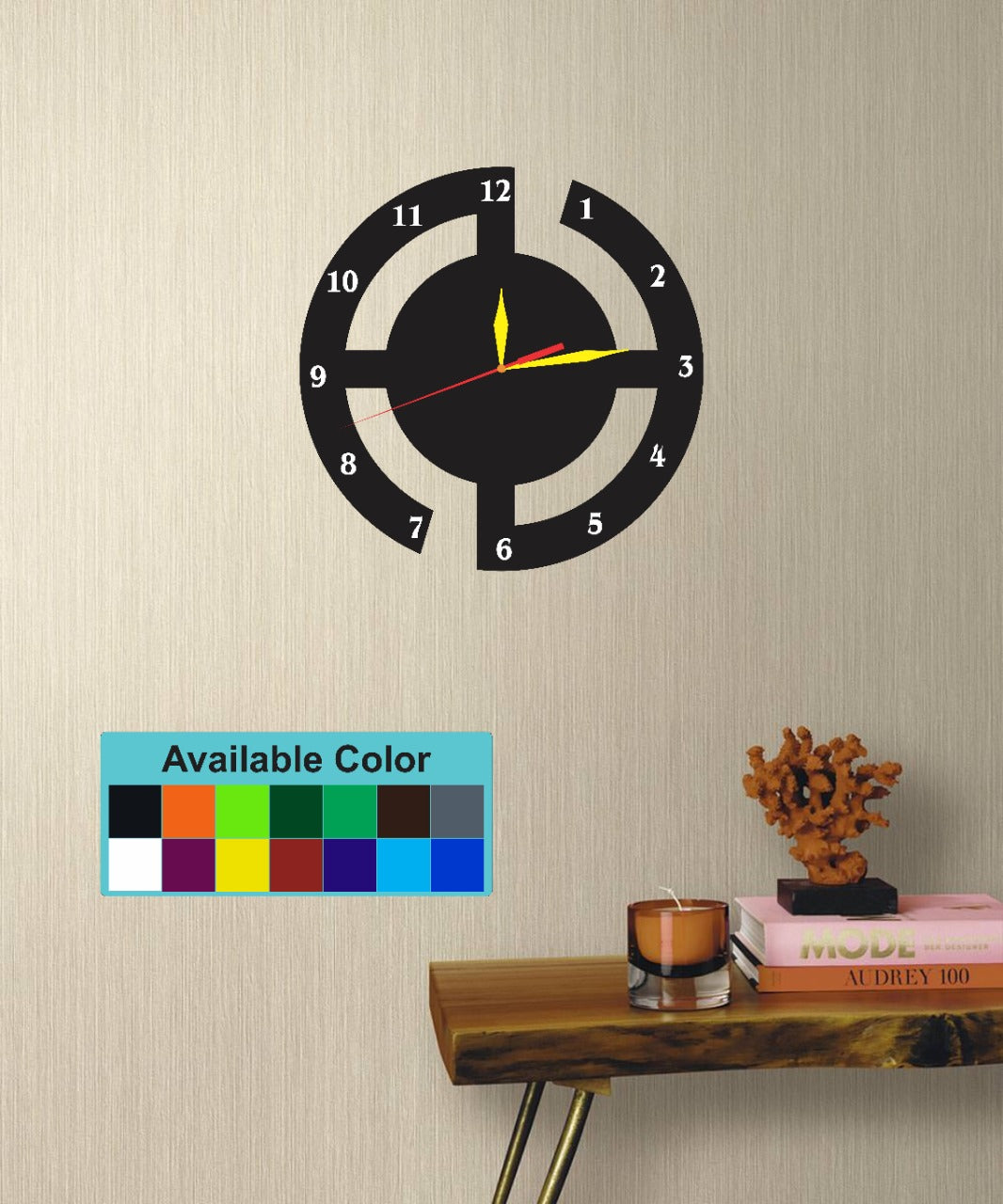 Custom Design Well Shaped Wall Clock For Home Decor
