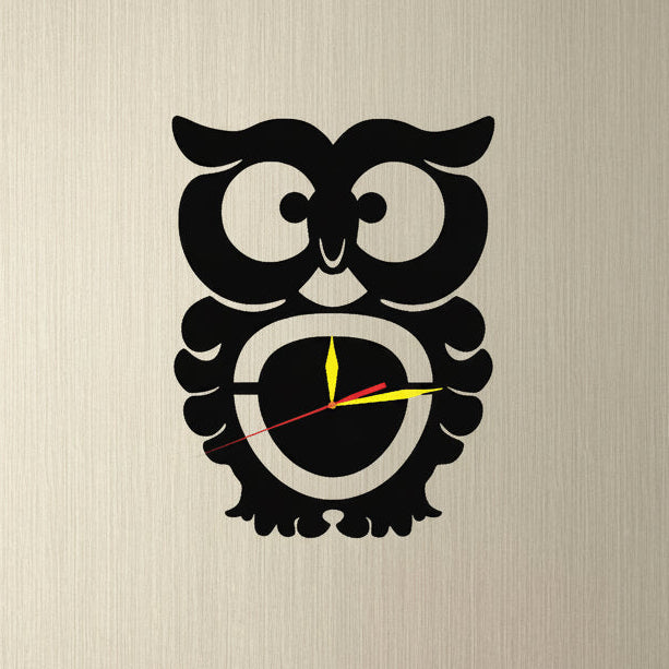 Personalized Owl Wall Clock, Black and many other Colours are available