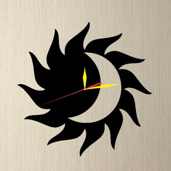 Personalized Custom Design Sun Symbols Acrylic Wall Clock Round Shape!
