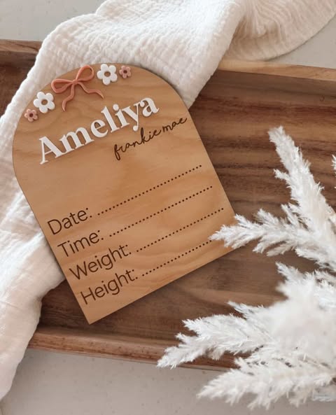 Customized Announcement Plaque For New Born Baby – Engraved & 3D
