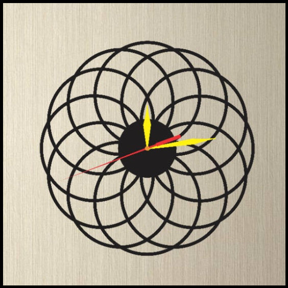Customized Abstract Wall Clock, Laser Cut Round Shape Personalized Modern Acrylic Wall Clock