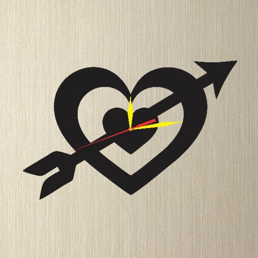 Arrow Pierced Heart Wall Clock For Home Decor