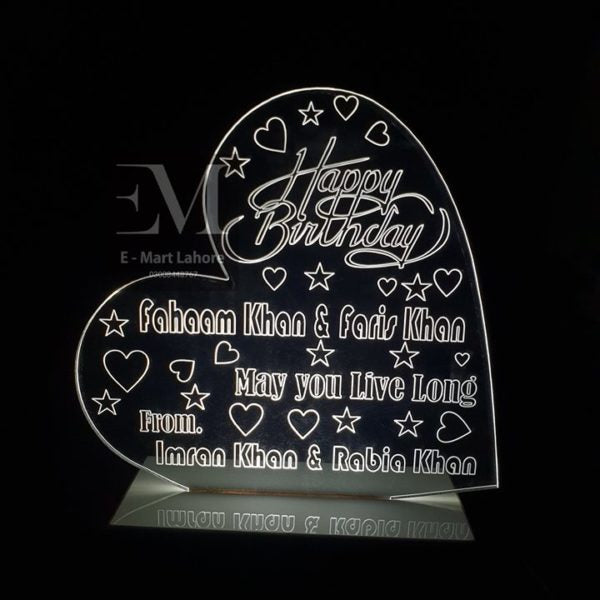 Romantic personalized Heart Design Happy Birthday Gift Lamp