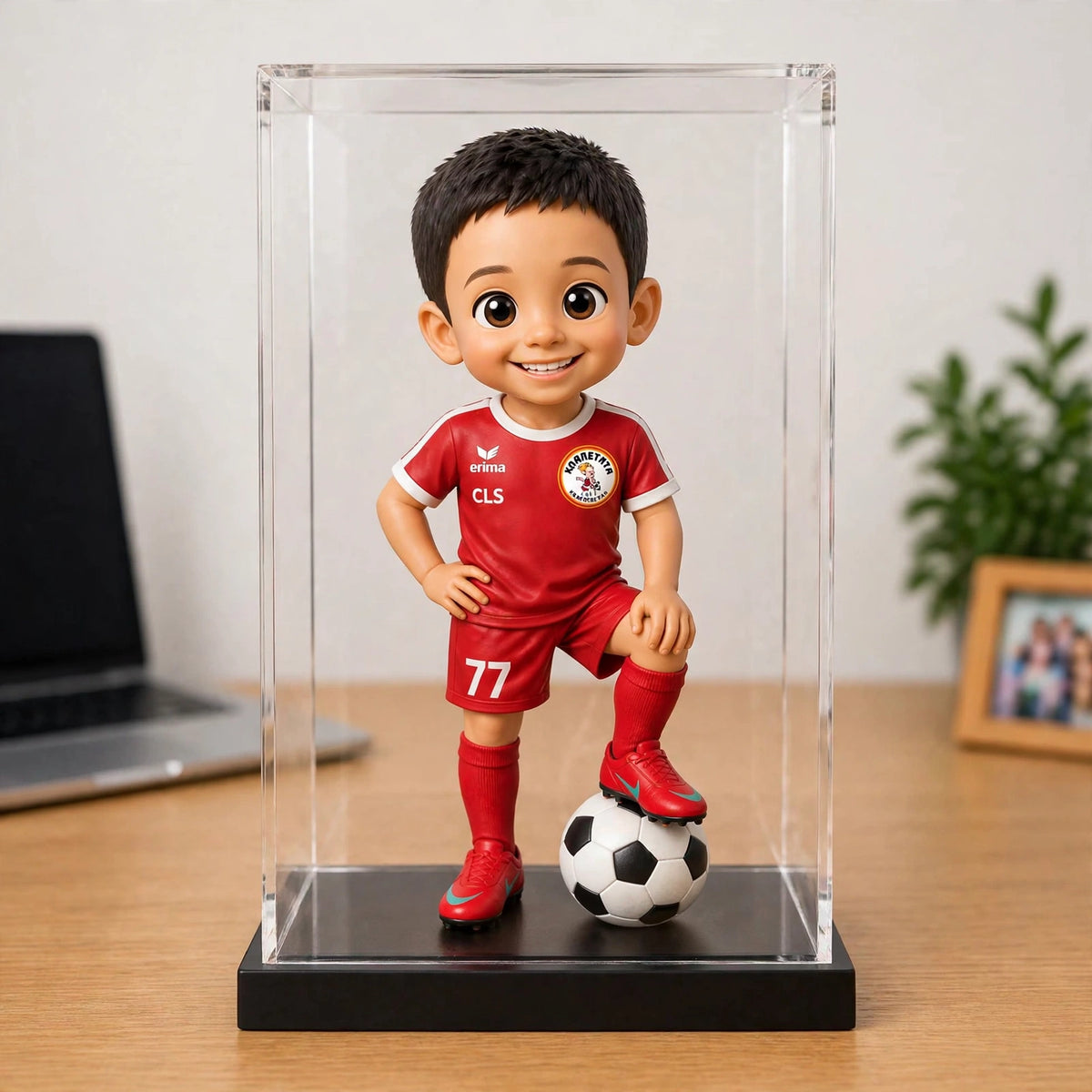 Personalized Kids Football Acrylic Bobblehead Frame – CLS 77