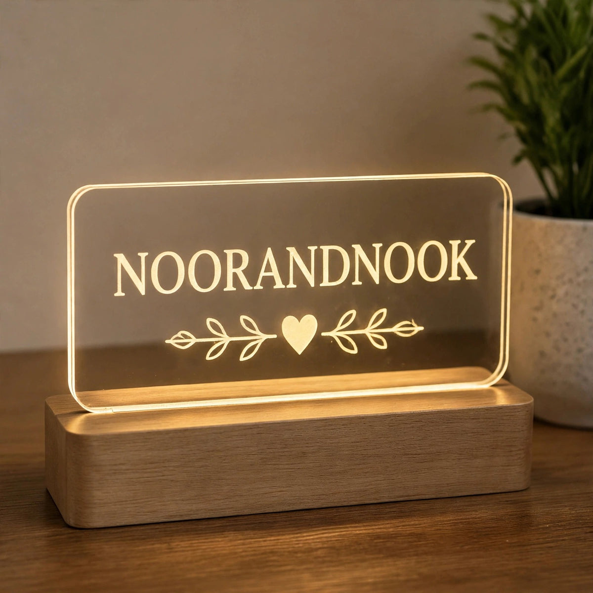 Customized Acrylic LED Name Lamp with Wooden Base | DYO