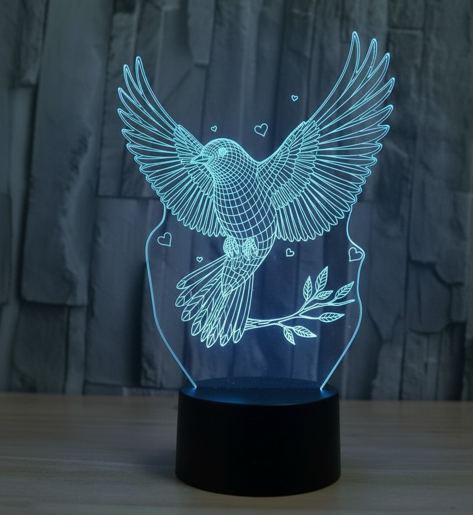 Freedom Dove 3D LED Lamp - Love Bird Acrylic Night Light