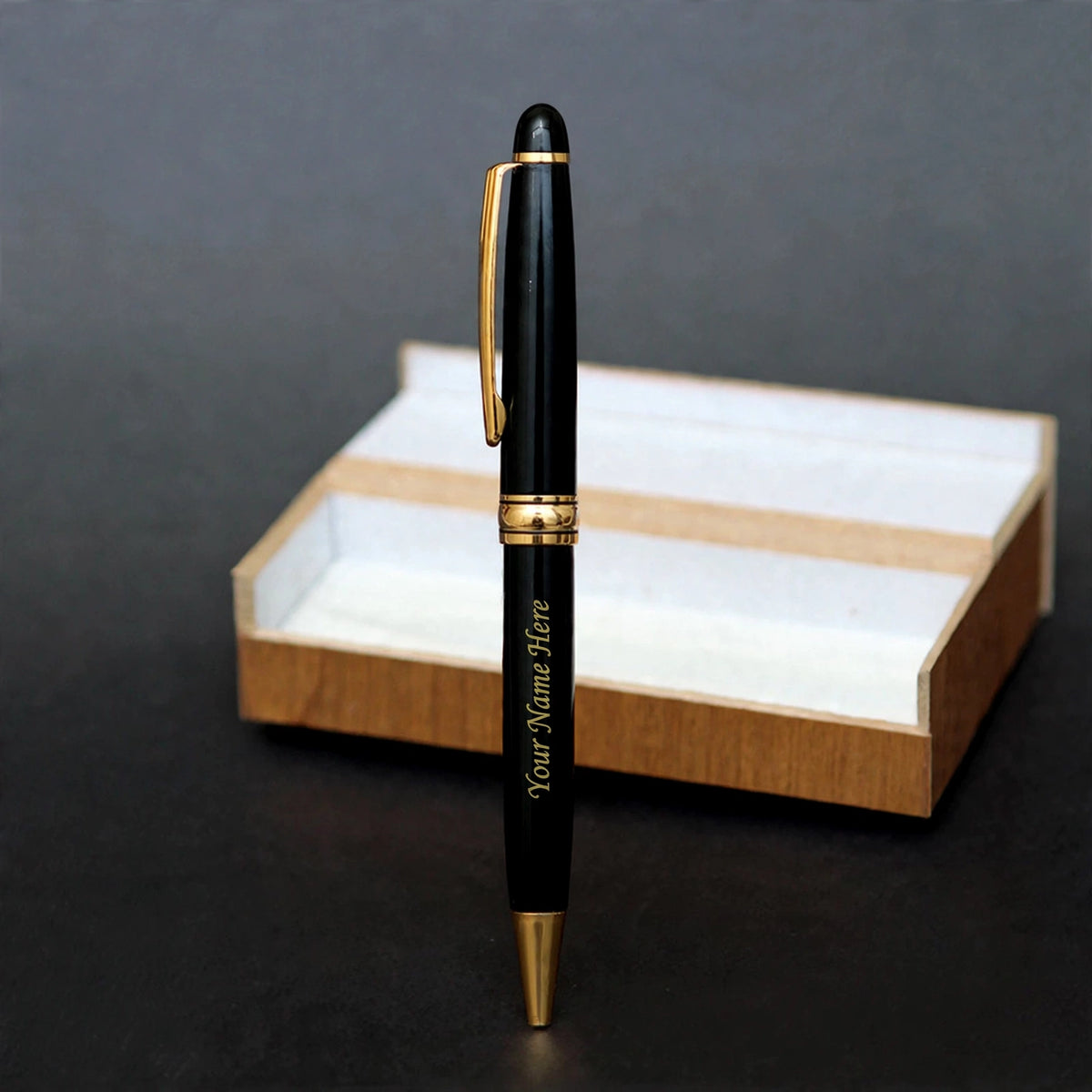 Personalized Black & Gold Pen with Gift Box | DYO
