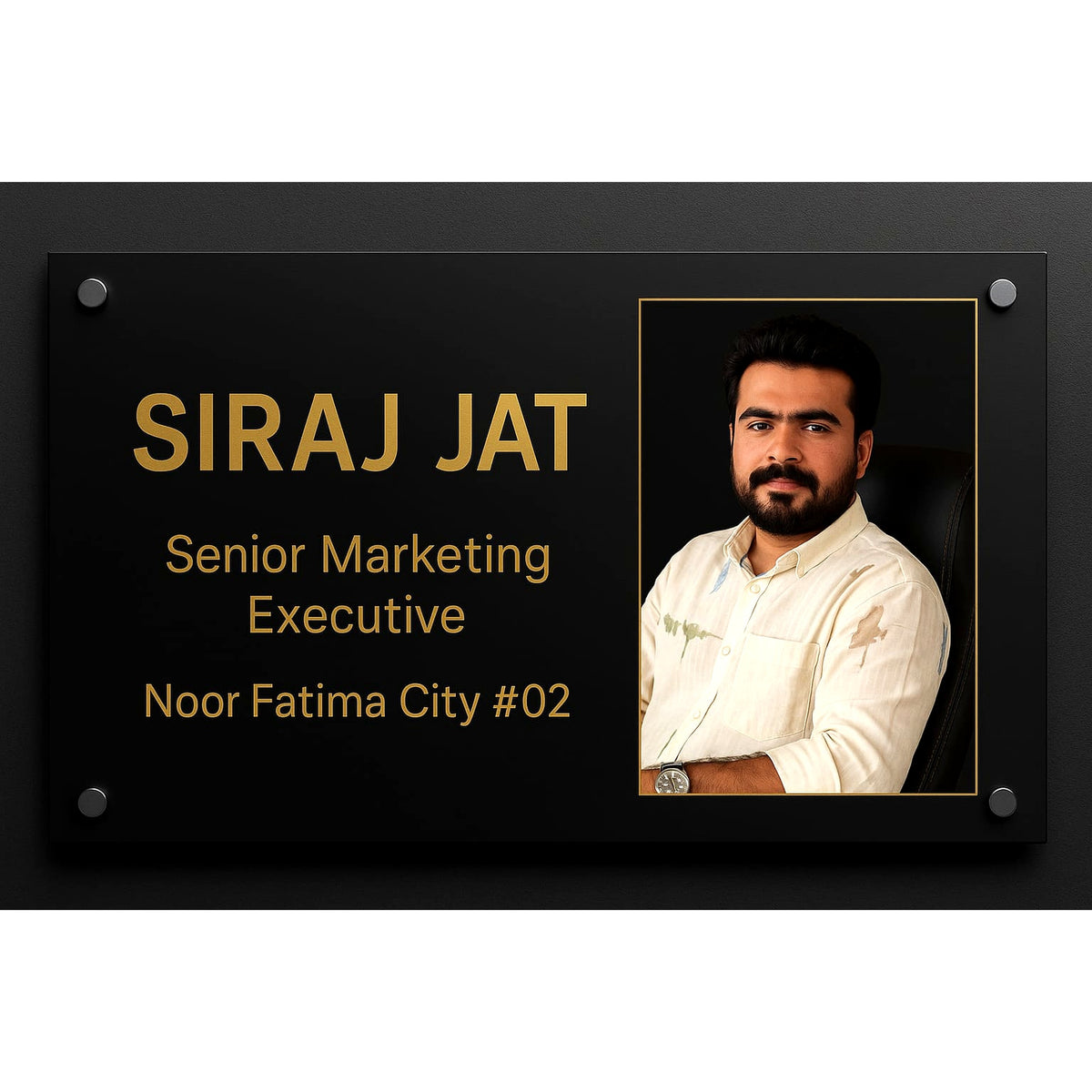 Personalized Acrylic UV Printed Name Plate 2x1 Feet – Custom Name & Logo | Pakistan
