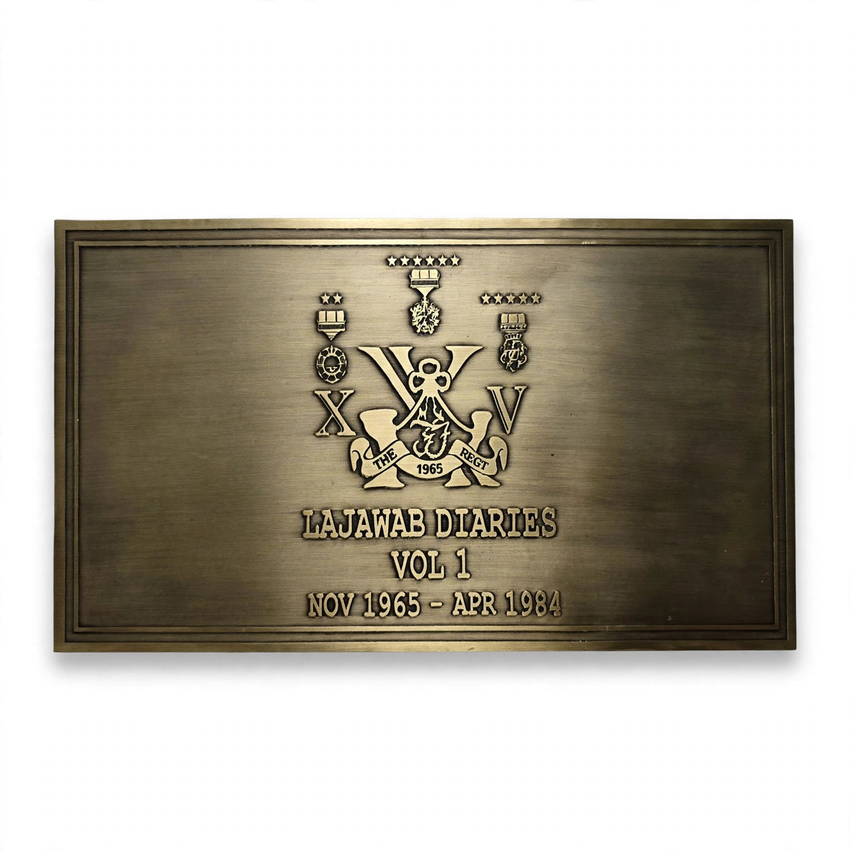 Solid Gold Brass Embossed Name Plate – Premium Custom House Sign 12×6 Inches
