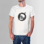 Skull Light T-shirt, High Quality Cotton with Crew Neck