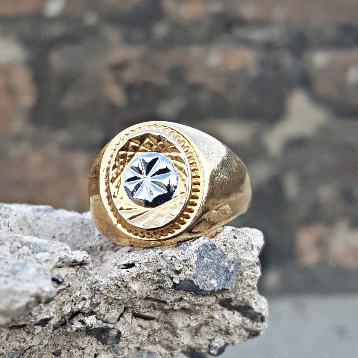 Stainless Steel 18K Gold Plated Ring for Men