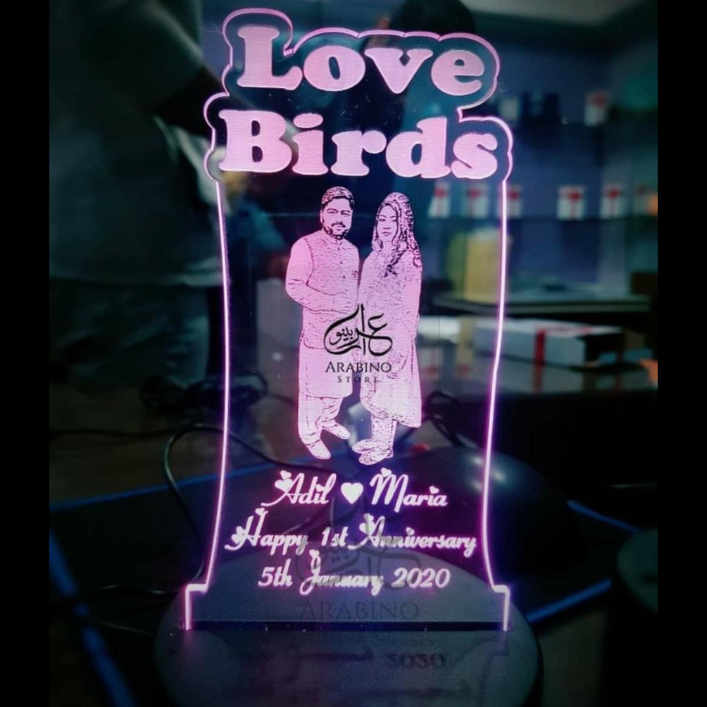 Custom Picture And Picture Engraved Photo Frame With LED Light