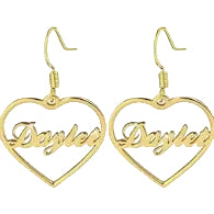 Heart Name Earring: Personalized Name Earrings Heart Shape