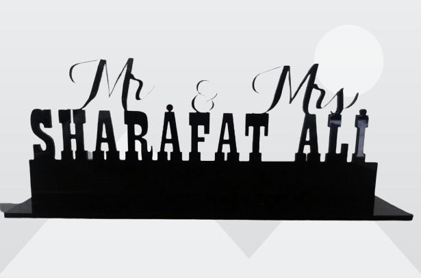 Mr & Mrs Sign - Custom Wedding Name Sign In Acrylic