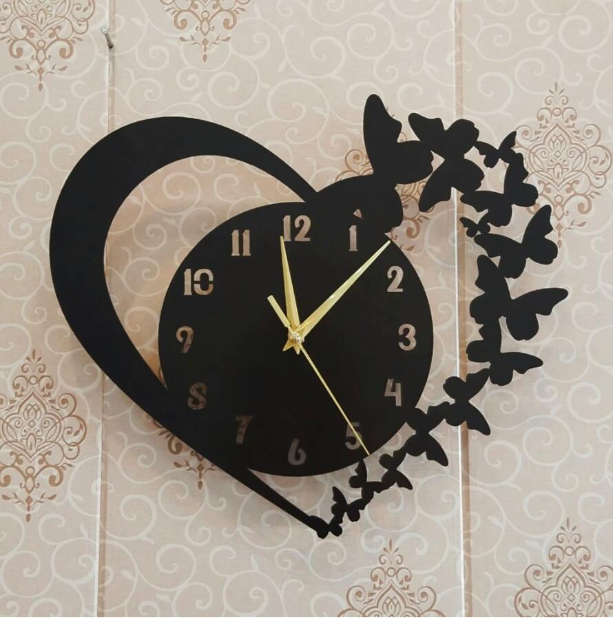 Butterfly Heart Wall Clock - Amazing Acrylic Wall Clock Design