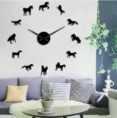 DIY 3D Acrylic Horses Wall Clock