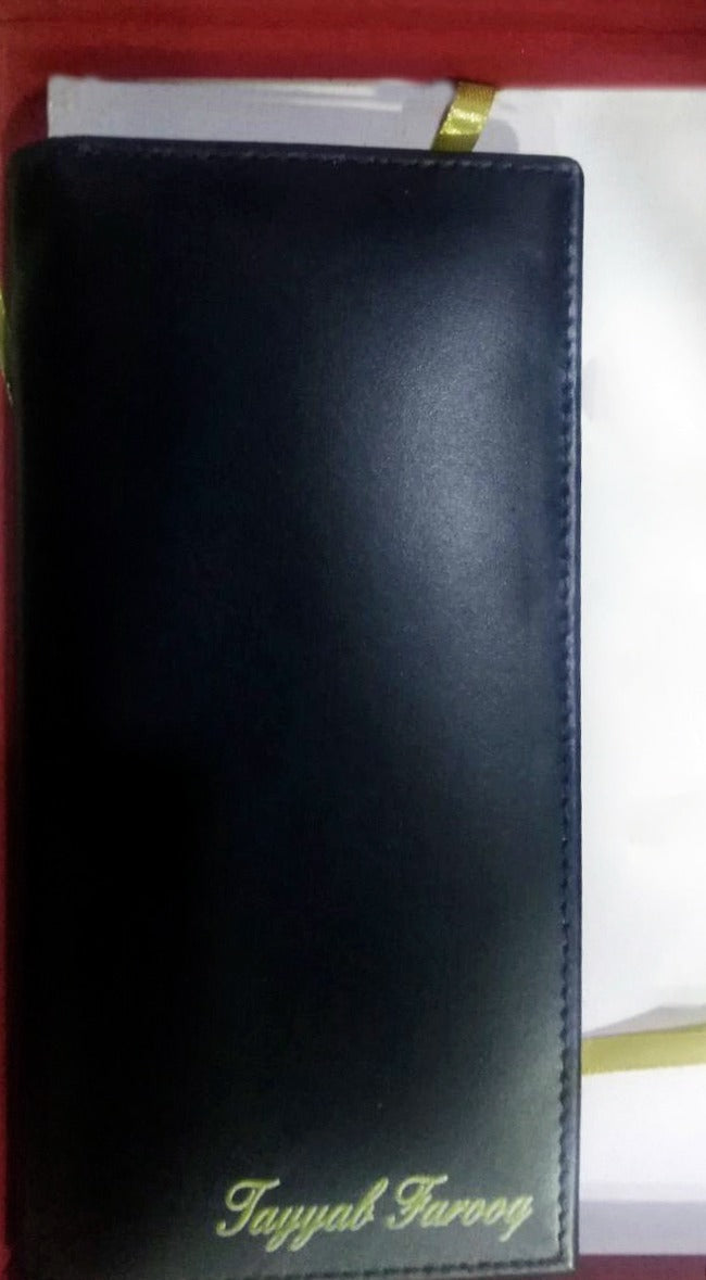 Name And Long Wallet With Gift Box – In Black Color