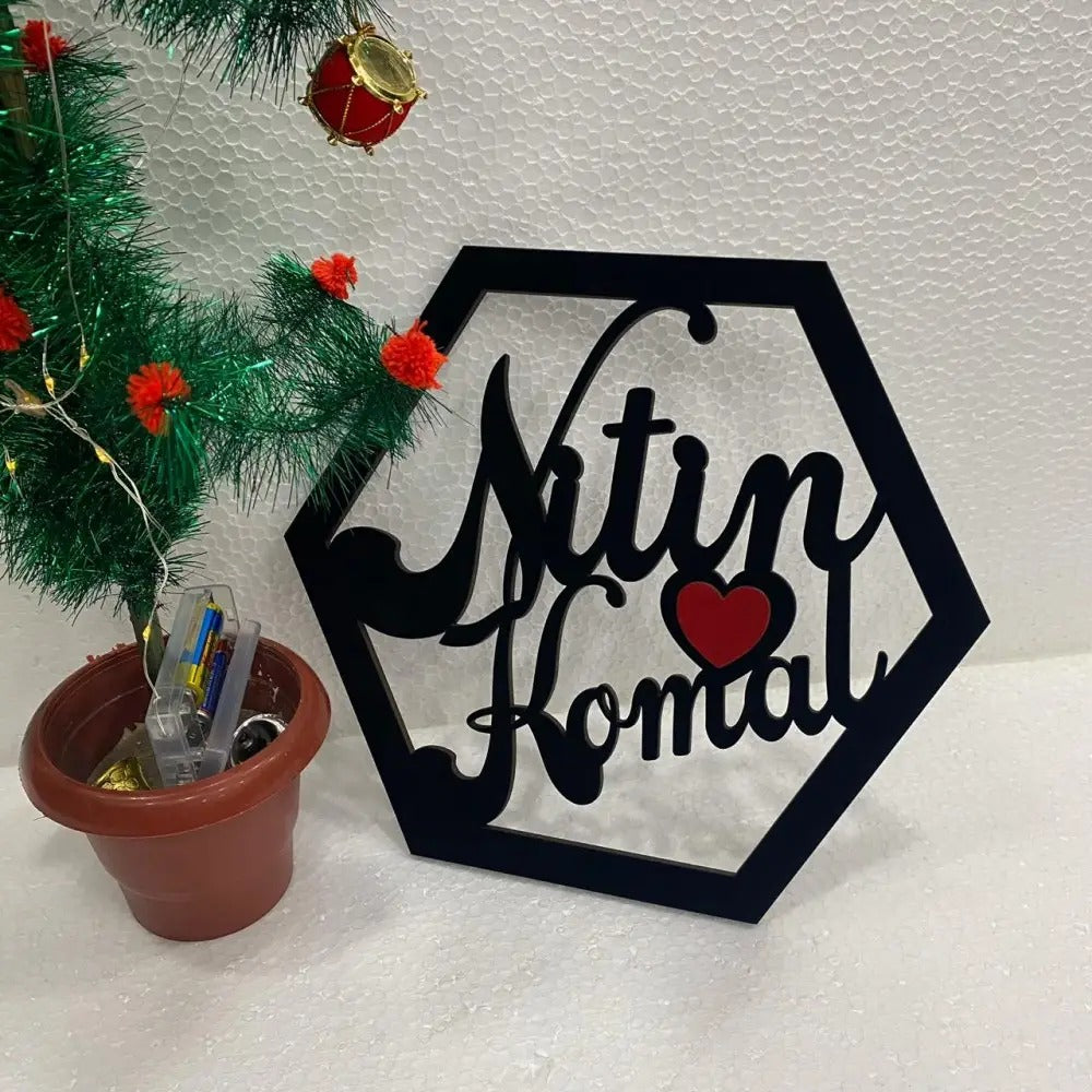 Personalized Name Acrylic Hexagon Wall Art | Hexagon Wall Decor