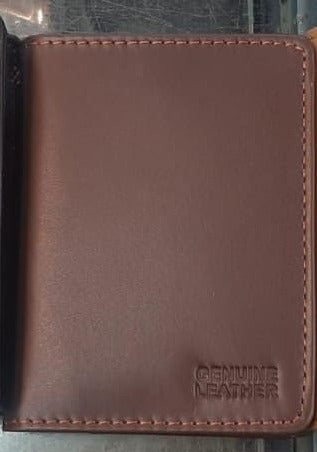 Custom Engraved Genuine Leather Card Holder - Brown