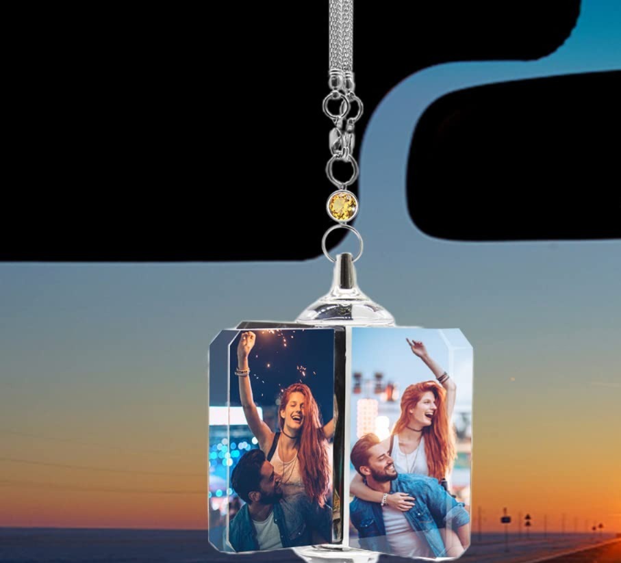 Design Your Own Customized 4 Sided Car Center Mirror Necklace