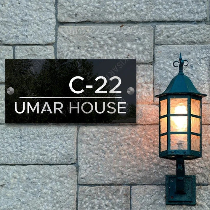 Black And White Acrylic House Name Plate