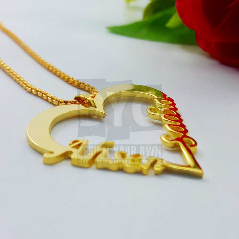 Personalized Name Necklace - One Heart