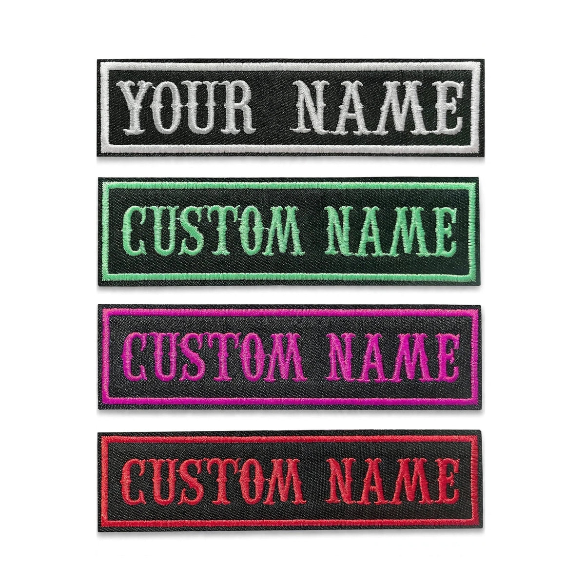 Customized Embroidered Name & Text Tag Plate – 3.5 x 1 Inch – Personalized Name Badge