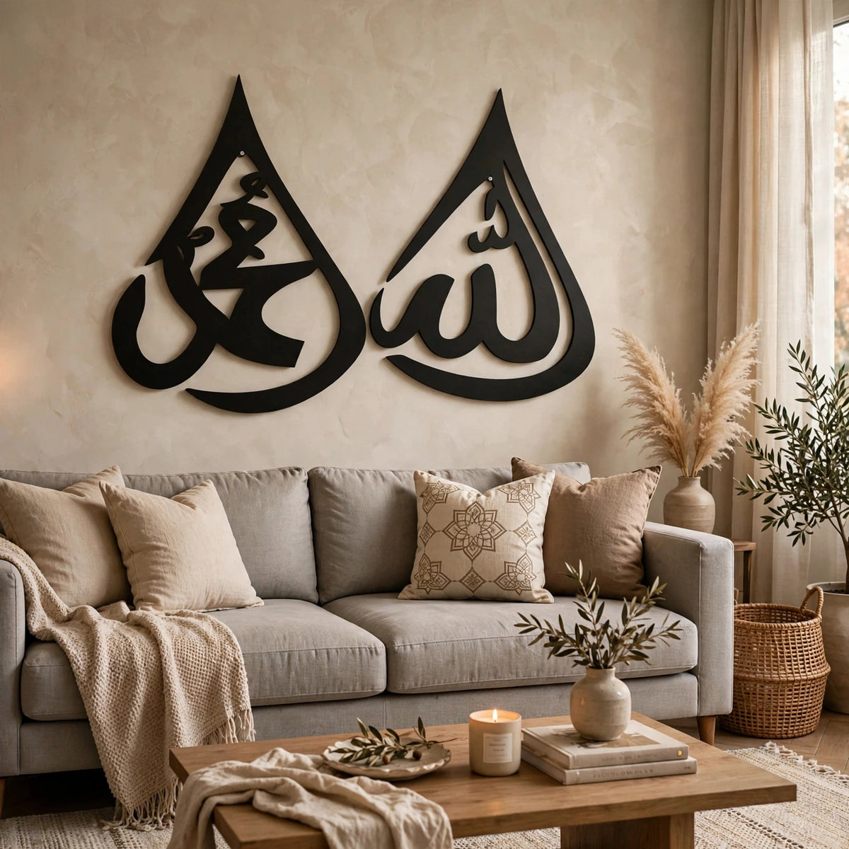 Allah Muhammad Pair Acrylic Islamic Wall Calligraphy – Home Decor Gift | Pakistan
