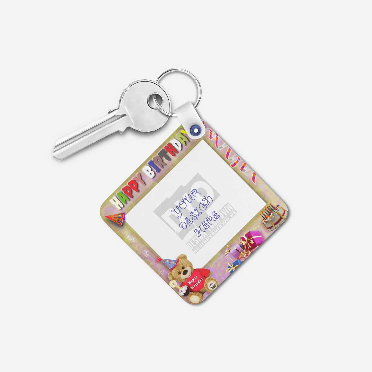 Happy Birthday Gift Personalized Wooden Key chain (KC-MDF-HBD-02)