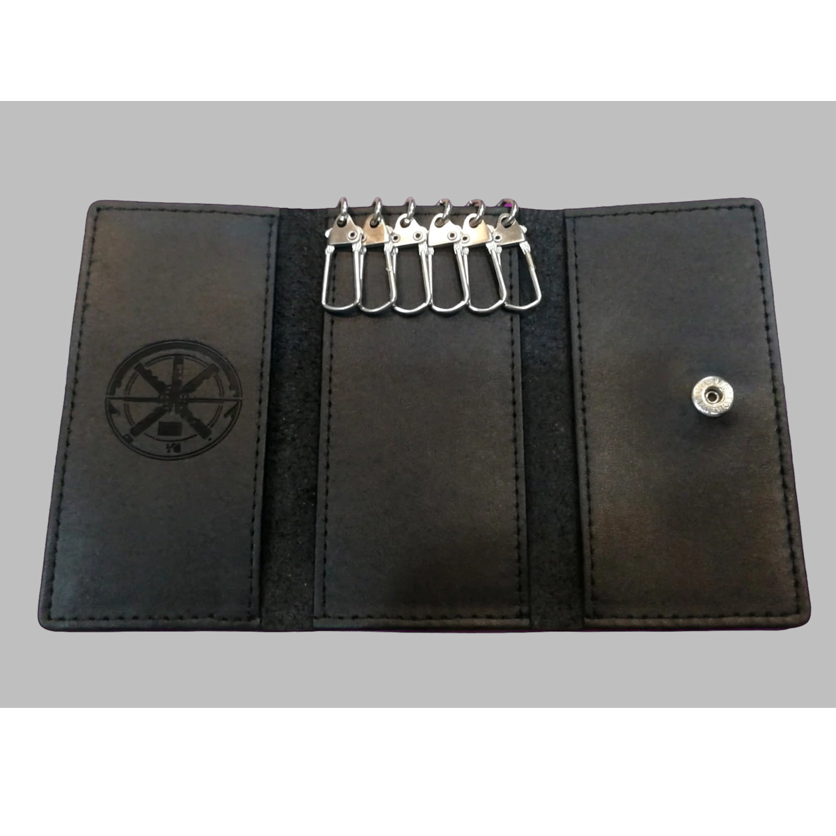Customized Picture / Name / Text Engraved Leather Multi Keyrings Holder – Genuine Leather 6 Hooks Wallet