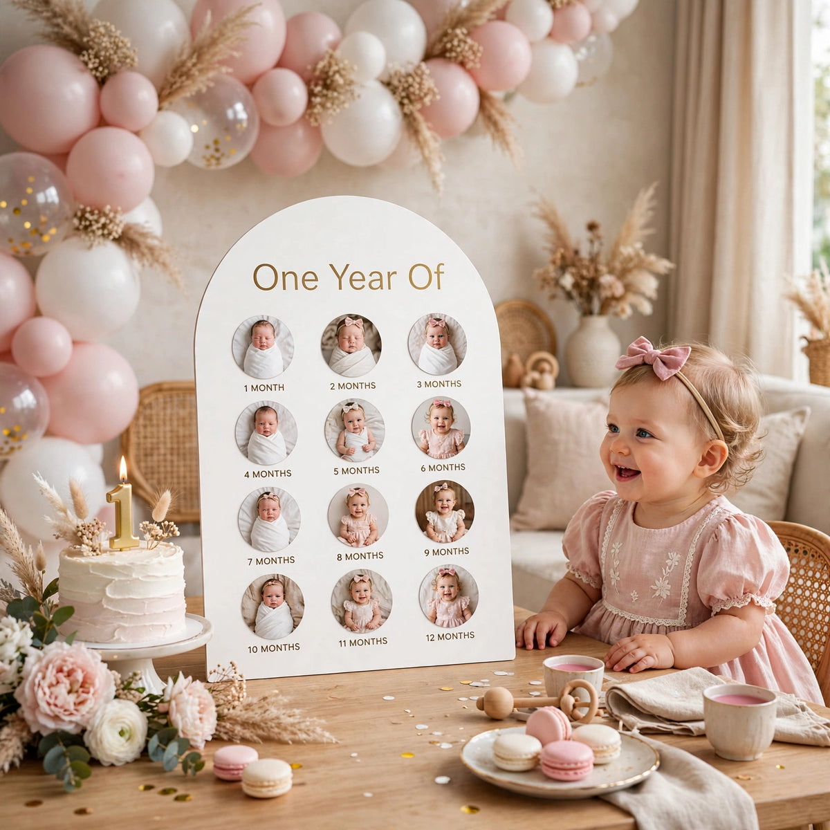 Customized 12 Pictures Acrylic Frame - 12x8 inches - White
