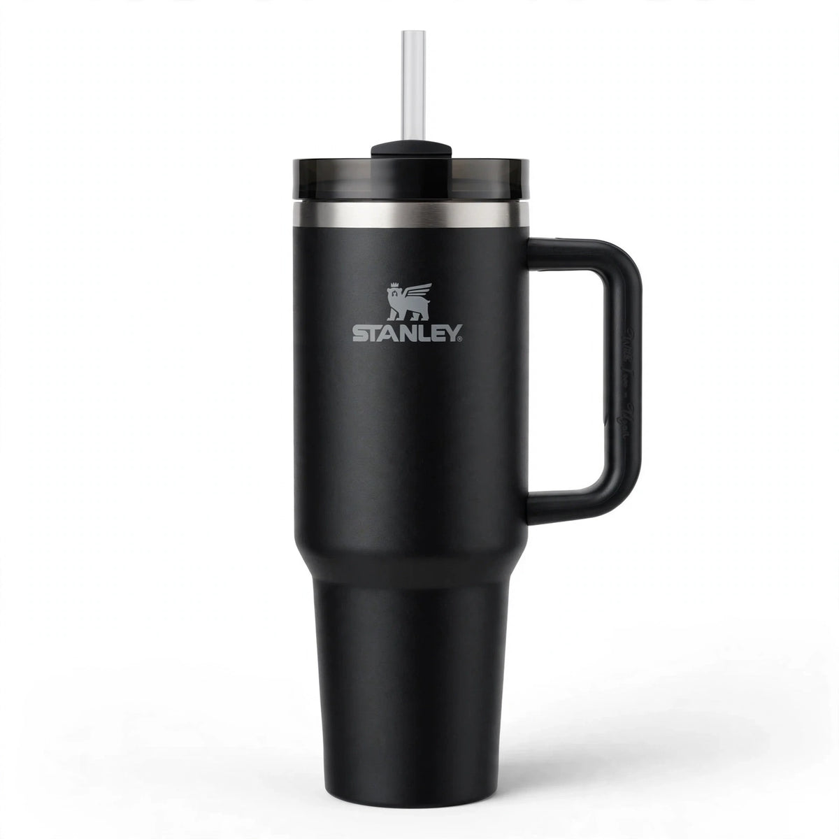 Customized Black Tumbler with Straw