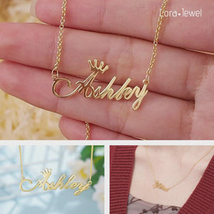 Personalized Crown Name Necklace