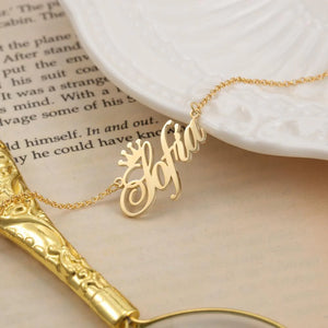 Personalized Crown Name Necklace