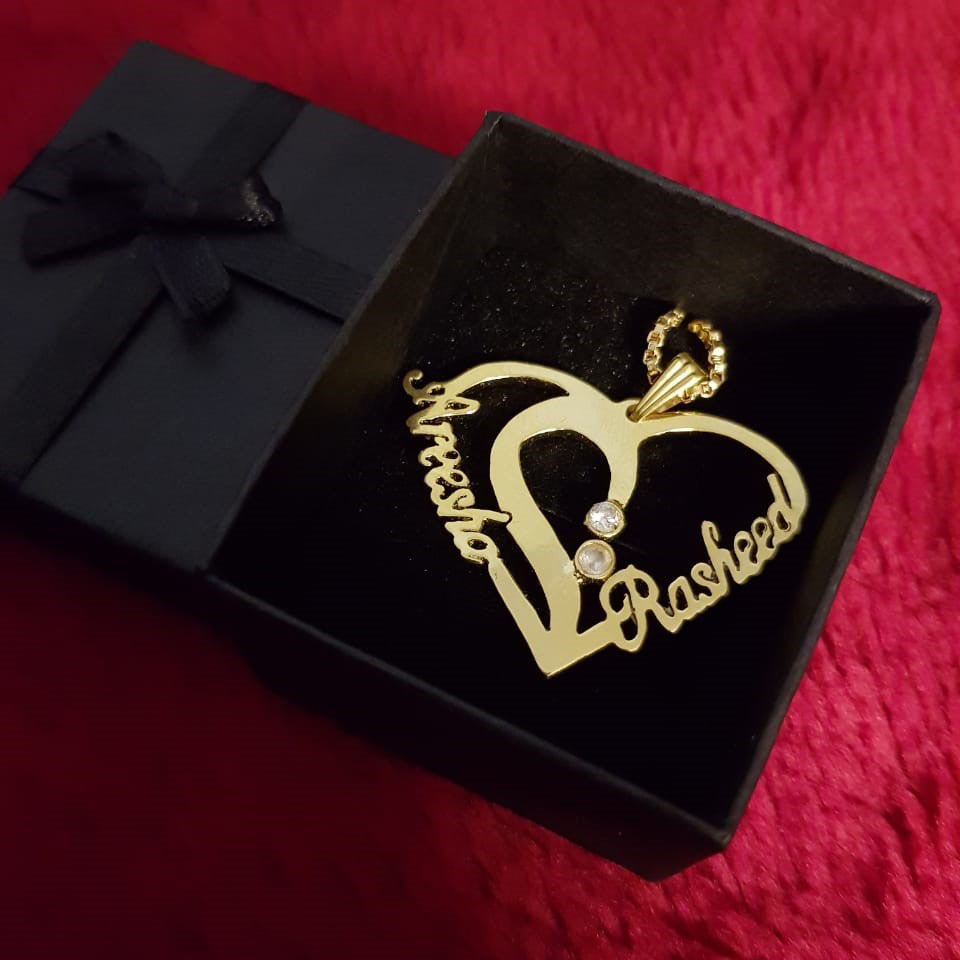 Personalized Gold/Silver Platted Heart Necklace
