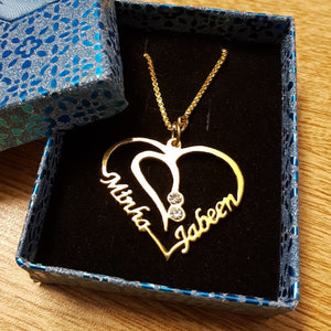 Personalized Gold/Silver Platted Heart Necklace