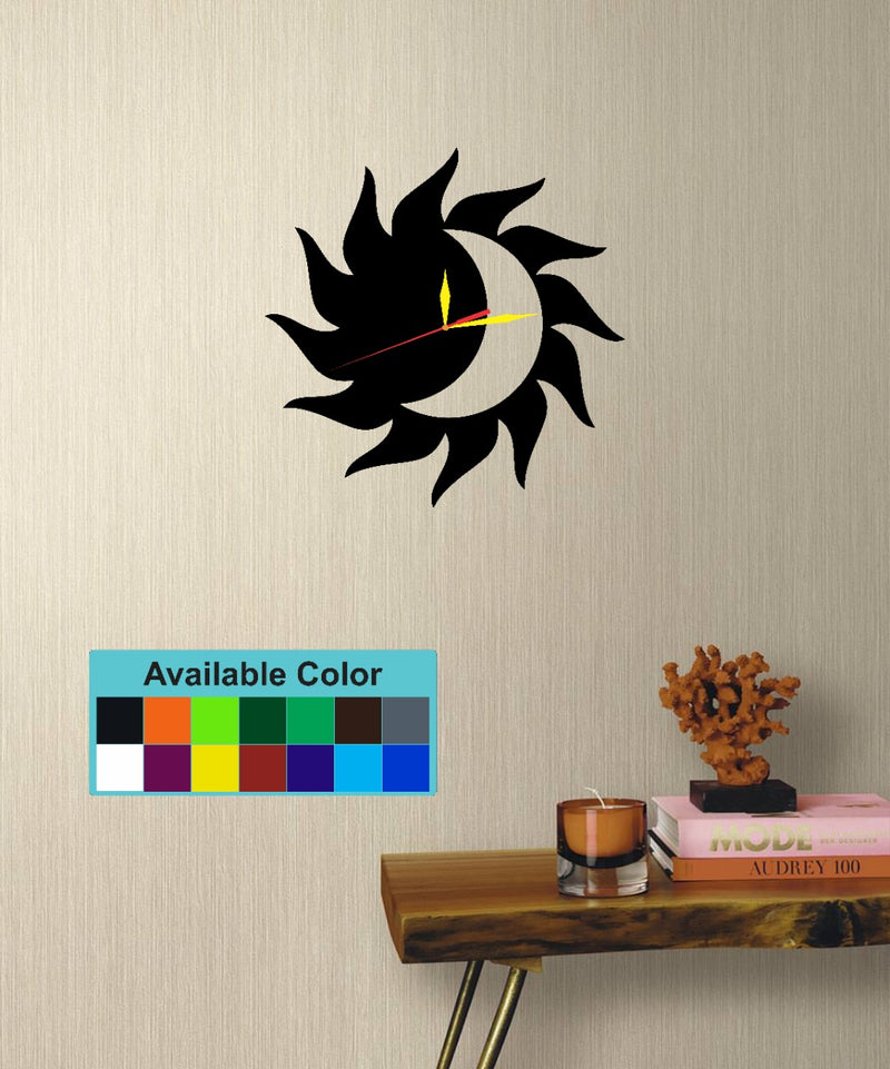 Personalized Custom Design Sun Symbols Acrylic Wall Clock Round Shape!