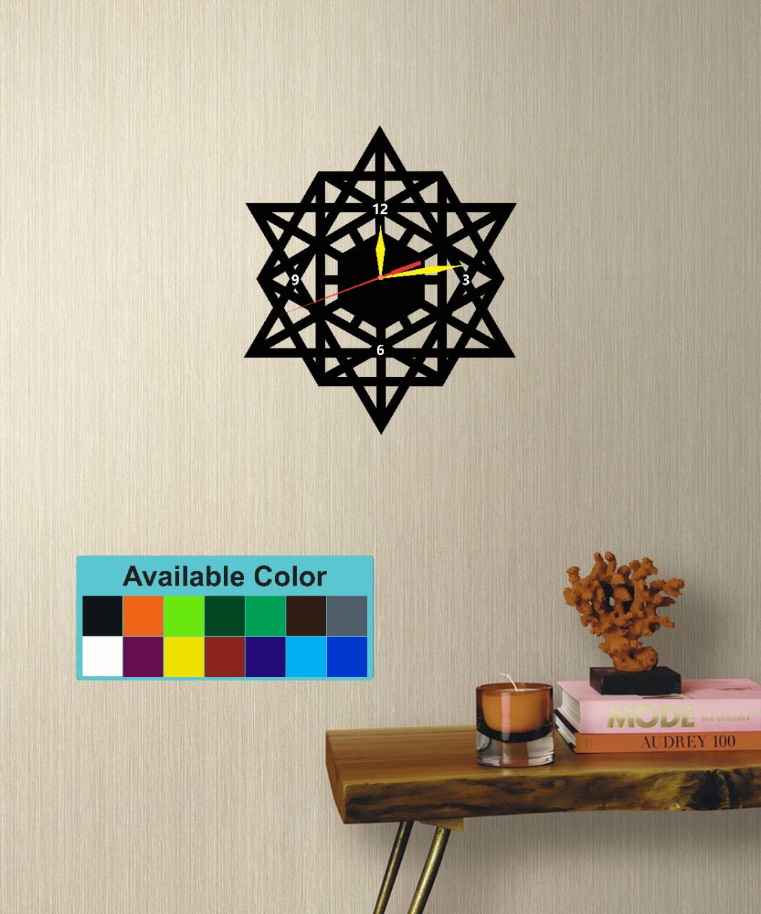 Triangle Custom Modern Design Wall Clock, Made with Acrylic