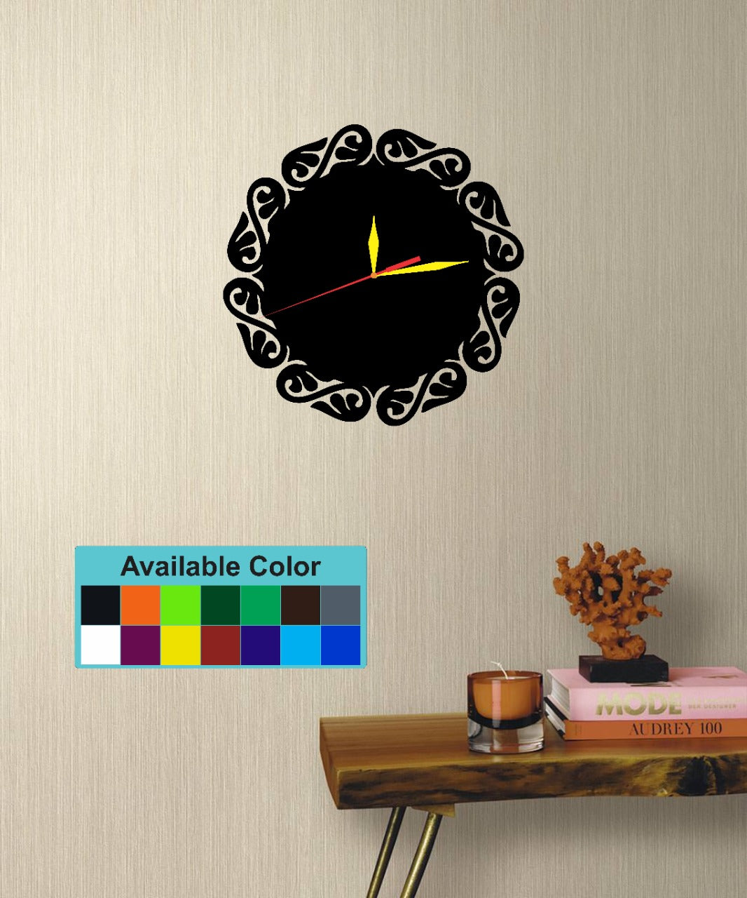Stylish Decorative Non-Pendulum, Non-Ticking, Acrylic Silent Wall Clock