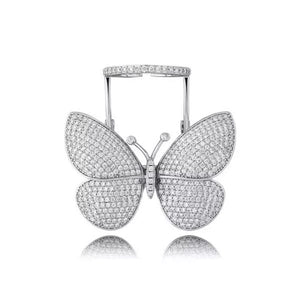 Butterfly Ring with Moving Wings and Zircon Stones