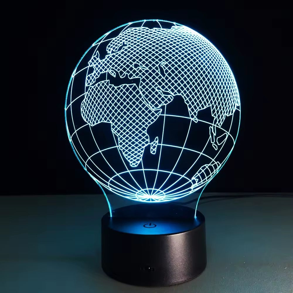 3d Acrylic World Globe Optical Illusion Lighting