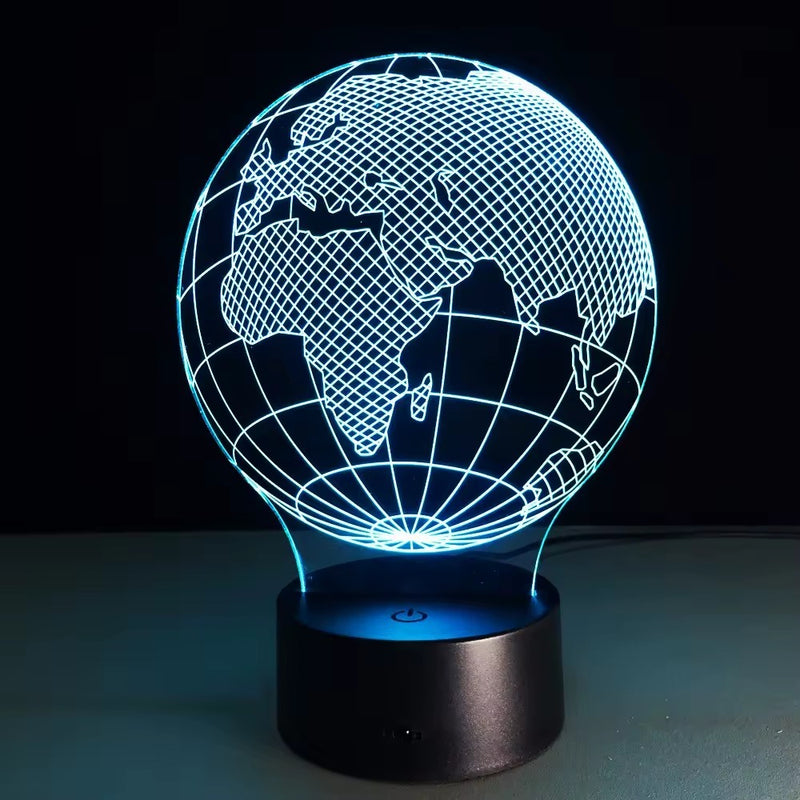 3d Acrylic World Globe Optical Illusion Lighting