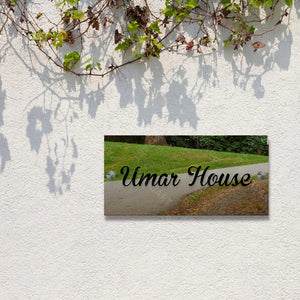 Silver And Black Acrylic House Name Plate