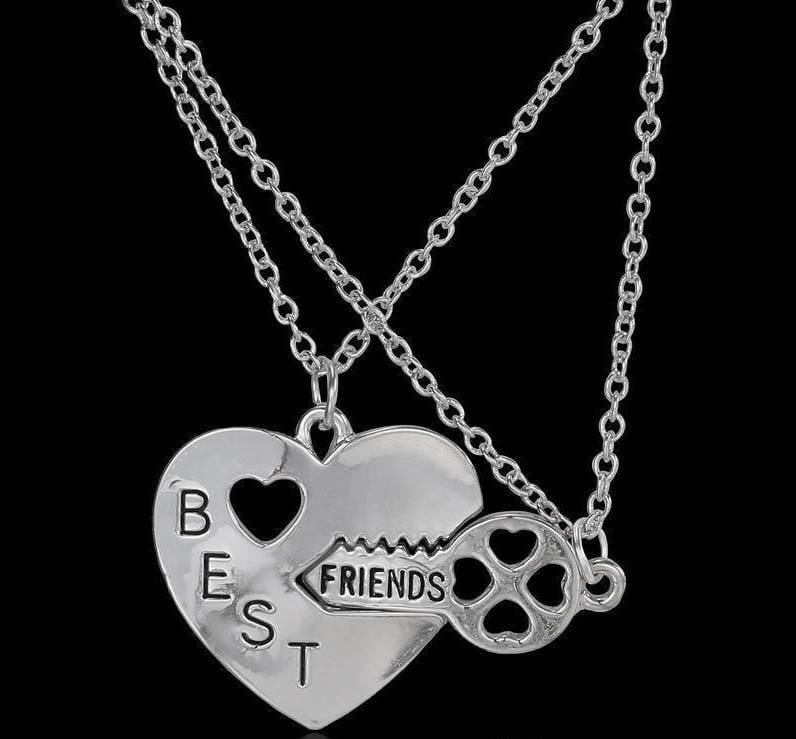 Best Friend Key Heart Necklace