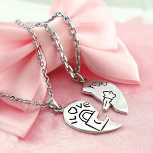 Love Key Heart Necklace Set