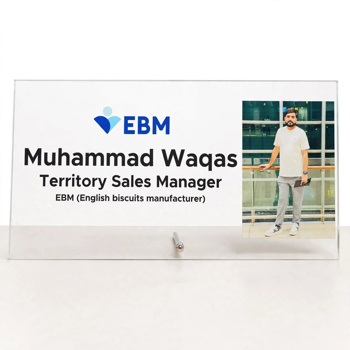 Acrylic Table Sign UV Printed - 12x6 Inches
