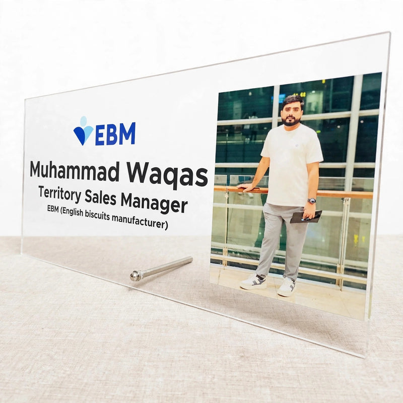 Acrylic Table Sign UV Printed - 12x6 Inches