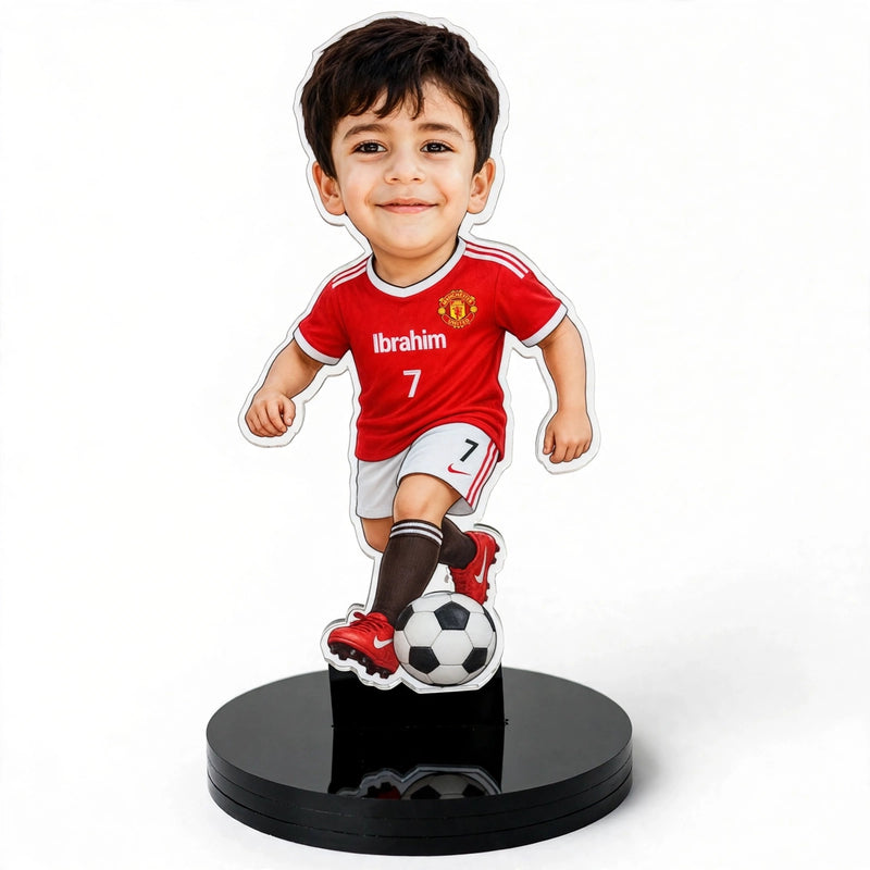 Acrylic UV Printed 3D Football Frame – Action Kick Pose