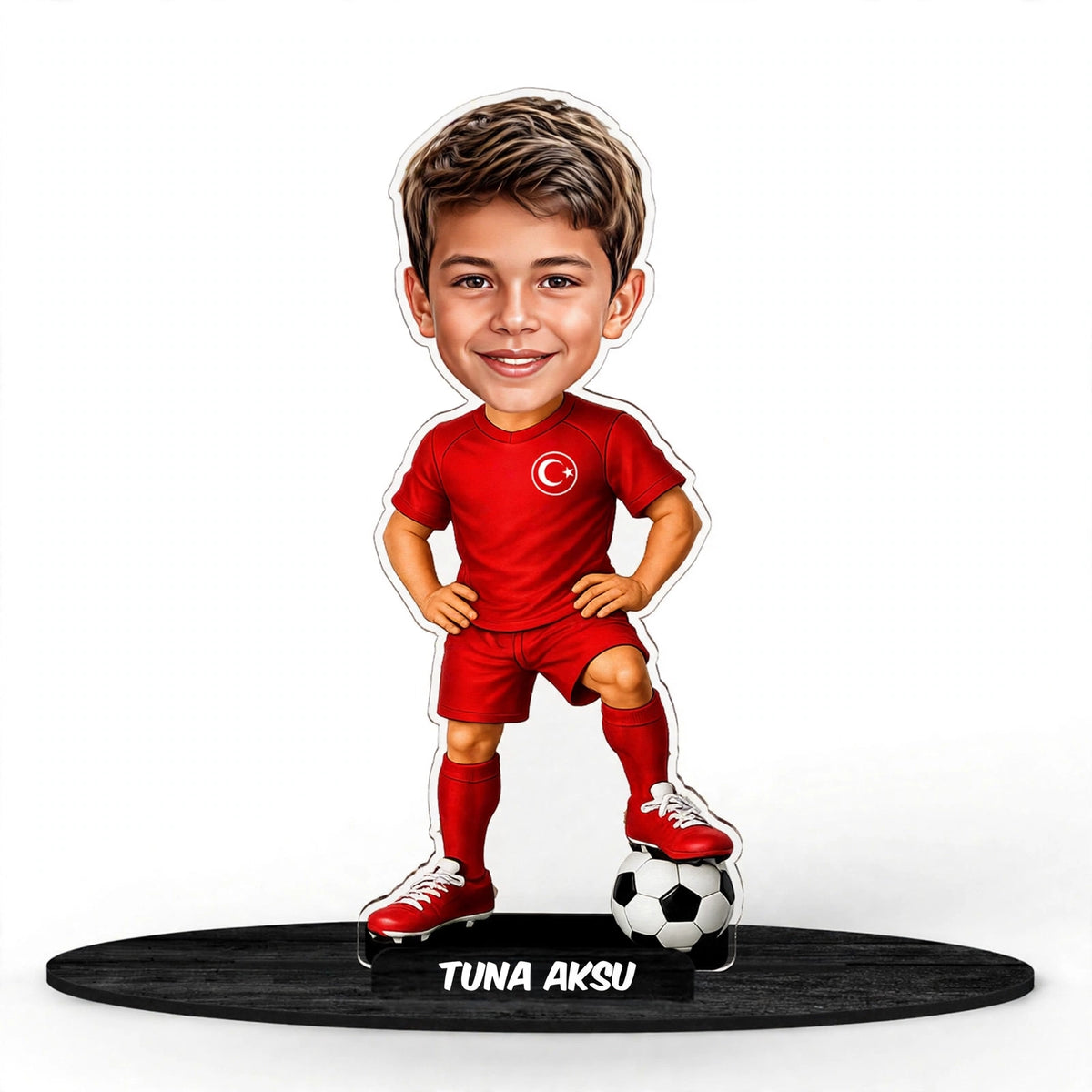 Custom Photo-to-Cartoon Football Acrylic 3D Frame