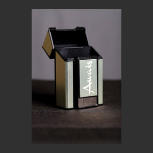 FOCUS Custom Name Metal Cigarette Case with Front Electric Lighter